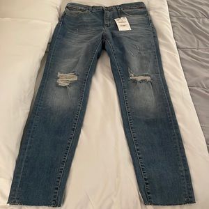 Zara Basic Z1975 Denim, High Rise Skinny Distressed Jeans, NWT